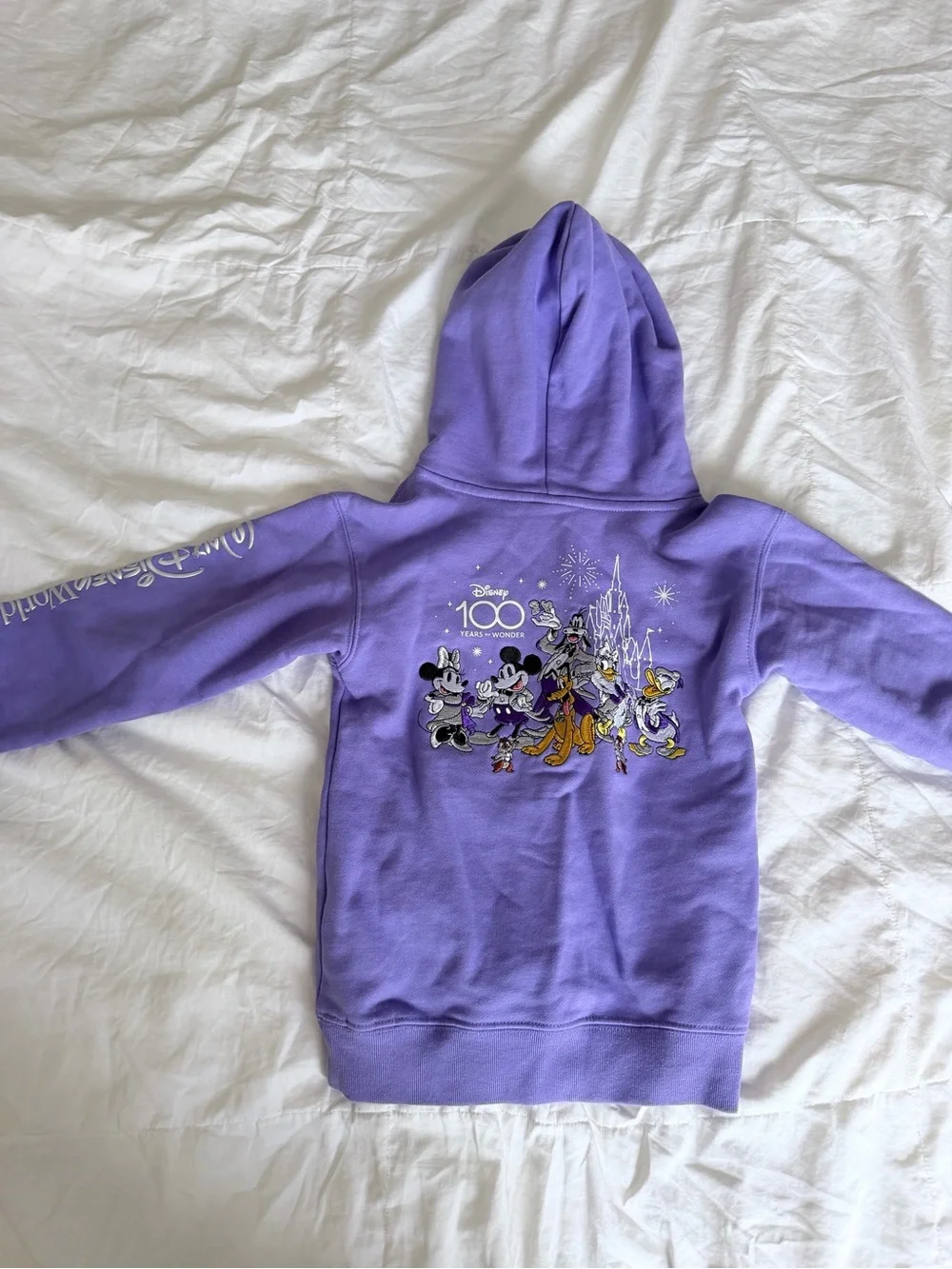 Kids Disney Purple Hooded Sweatshirt & Jogger Set - Mickey Patch